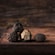 Four truffles piled on a wooden table